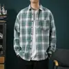 Nueva Camisa de Manga Larga para Hombre Estilo Coreano Tendencia Estudiante Camisa a Cuadros Camisa a Cuadros para Hombre Manga Larga Otoño