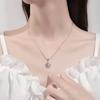 Collar de plata S925 para mujer, estilo coreano, con forma de corazón, elegante, con colgante de clavícula, sencillo y nuevo.