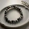 Pulsera de Piedra Elástica Colorida con Bloques de Color Estilo Ins Pulsera para Hombre de Alta Calidad Regalo de Vacaciones Moda al por Mayor