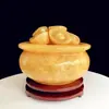 Adornos de Cuenco del Tesoro de Lingote de Topacio de Piedra Cruda Natural para Atraer Riqueza, Decoraciones de Jade para el Hogar y la Oficina, Venta al por Mayor desde el Fabricante