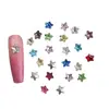 Accesorios para decoración de uñas k9 pentagrama con zircón de punta hacia atrás, populares estrellas pequeñas de 5 mm de colores brillantes y estrellas de mar, decoraciones de uñas DIY