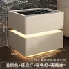 Mesa de noche flotante de lujo ligero con luz sensor, carga inalámbrica, cerradura de contraseña multifunción, mueble de almacenamiento para dormitorio principal de celebridad de internet, estilo nuevo