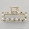 Pasador de Perlas para Mujer Clip de Lazo Estilo Coreano Pinza de Tiburón para la Parte Trasera de la Cabeza Accesorios Metálicos Grandes y Simples para el Cabello