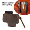 Bolsa de Cinturón de Herramientas para Hombre con Presilla para Cinturón, Estuche Táctico de Cuero EDC de Supervivencia, Portacuchillos Plegable, Bolsa de Cinturón para Guardar Linterna