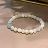 Pulseira de pérolas de concha de borboleta branca natural estilo Xiaoxiang personalidade Hetian Jade cristal rosa contas de água-marinha mão de namoradas de estudante