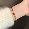Enredadera de Gemas de Colores~Pulsera Ovalada de Circonita Dopamina, Pulsera de Nicho de Lujo Ligero, Joyería de Mano de Alta Gama Personalizada para Mujeres