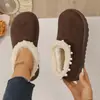 2025 Botas de Invierno Cálidas de Felpa con Suela Gruesa de Piel y Algodón Plataforma Antideslizante Botas de Nieve Botines Cortos Casuales para Mujer Otros