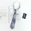 Corbata Estilo Japonés JK para Mujeres y Hombres, Accesorios de Uniforme de Camisa Estilo Universitario, Artículos Pequeños Perezosos Sin Corbata, Corbata a Cuadros para Uniforme Escolar de Estudiante