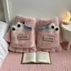 Guantes de Celebridad de Internet Transfronterizos, Guantes de Invierno de Felpa de Medio Dedo con Cubierta Plegable Calientes sin Dedos de Piel Sintética de Visón Tejidos para Estudiantes y Niños