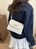 Bolsa de Laço de Alta Qualidade 2025 Nova Moda Bolsa Transversal Nicho Francês Tecida Ombro Portátil Pequena Bolsa Quadrada