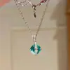 Collar Colgante Cuadrado de Piedra Preciosa Azul Paraíba, Aretes Estilo Cubo de Azúcar, Anillo Versátil de Nicho de Lujo Ligero, Paraíba