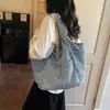 Bolso de Hombro de Mezclilla Casual Retro para Mujer 2026 Nuevo Estilo Perezoso Bolso Tote de Gran Capacidad Bolso de Mano Simple para Viajes Diarios