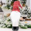 Suministros de Decoración Navideña Nuevos de Haobei Gorro de Punto Anciano del Bosque Set de Vino Muñeco sin Rostro Tapa de Vino Decoración de Botella de Vino