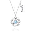 Collar de deseo de noria y meteorito para mujer, lujo ligero, plata de ley S925, diseño de nicho, estilo antiguo de alta calidad, joyería versátil
