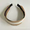 Diadema de Encaje Tejida de Paja para Mujer, Frente Alta, Diadema de Vacaciones, Accesorios para el Cabello, Moderna, Tacto de Alta Gama, Tocado Xiuhe, Frente Alta, Antideslizante