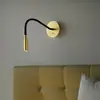 Luminária de Parede Moderna de Luxo Leve para Quarto Lâmpada de Parede para Fundo de Quarto de Hotel Designer Personalidade Criativa Mangueira Flexível Luminária de Leitura de Cabeceira