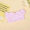 Roupas de boneca em estoque, roupas de boneca de algodão de manga curta, brinquedo de pelúcia 10CM camiseta simples de cor sólida, top para vestir atacado