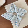 Pañuelo Cuadrado de Lunares Florales Lado Ab Azul, Suave Goma para el Cabello, Dulce Cuerda para Cola de Caballo, Nueva Diadema