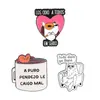 Broche Español de Dibujos Animados Creativo y Único, Lindo Accesorios Metálicos de Alpaca y Gato Insignia al por Mayor para el Mercado Transfronterizo Europeo y Americano