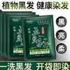 Tinte de Cabello Burbuja de Jengibre de Un Solo Lavado, Empaquetado Individualmente, a Base de Plantas, Negro Natural, No Mancha el Cuero Cabelludo, Crema Tinte para el Cabello en Bolsa