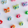 Accesorios de joyería de aleación con pintura y agujero recto con cuentas de gato monstruo, divertidos y bonitos para niños