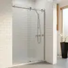 Box de Banho com Separação Seca e Molhada, Box de Banho Reto, Porta de Vidro Divisória para Banheiro, Porta de Correr para Banheiro