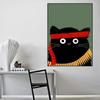 Póster Minimalista Abstracto Gato de Dibujos Animados y Dama de la Luna Jit Dropshipping Lienzo de Alta Definición Comercio Electrónico Transfronterizo Tiktok