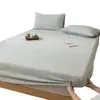 Sábana bajera ajustada de jacquard tejido grueso 100% algodón, funda de colchón de una pieza de algodón puro, protector de colchón de algodón de fibra larga, comercio exterior transfronterizo 5