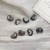 16*21mm Acrílico Glitter Fino Olho de Gato Coração Formato Furo Reto Contas DIY Corrente de Celular Chaveiro Acessórios de Caneta