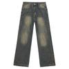 Pantalones vaqueros estilo americano vintage lavados, holgados, drapeados, adelgazantes y de corte alto para hombre y mujer de YPRS