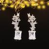 Amazônia Europeia e Americana novos brincos de zircão irregular geométricos brincos de presente de aniversário de casamento e6573