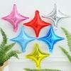 Globos de Película de Aluminio de Estrella de Cuatro Puntas Pequeños de 10 Pulgadas Decoración de Fiesta de Cumpleaños Globos de Estrella de Papel de Aluminio Accesorios de Columna al por Mayor