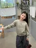 Suéter de punto jacquard de manzana Aimobebe para niños, estilo coreano simple, suave y delicado, para niños mayores