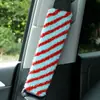 Almofadas de ombro para cinto de segurança de carro, acessórios de interior de carro em pele de ovelha, capas de assento de carro com tema de dopamina, protetores de assento de carro