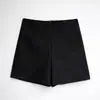 Pantalones Cortos Negros 'Hot Girl' de Tres Cuartos para Mujer, Nuevo Estilo Otoño e Invierno 2026, Esenciales para Salir, Pantalones Casuales con Cremallera en el Dobladillo, Pantalones Cortos Versátiles 'Hot'