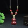 Bienestar del Fan en Vivo Cinnabar Natural Pulsera Enrollada con Cuerda Hecha a Mano Colgante Tianzhu Oro Púrpura Cinnabar Crudo