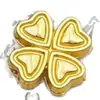 Accesorios Dorados Mate Conservadores de Color Método Antiguo, Abalorios de Flor de Durazno de Cuatro Hojas con Agujero Grande, Abalorios Separadores para Pulsera, Collar, Pulsera Tejida