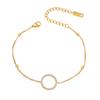 Pulsera para Mujer Transfronteriza Acero Titanio Galvanizado Diamante Pulsera Moda Europea y Americana Gimono Pulsera de Acero Inoxidable Pulsera Joyería