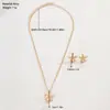 Nuevo Conjunto de Joyería Transfronterizo Europeo y Americano con Diseño Floral de Perlas de Imitación, Pendientes y Collar de Estilo Versátil y Elegante para Mujeres