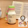 Nueva taza térmica de acero inoxidable 316 con temática de princesa rosa, diseñada para estudiantes y niñas, con un diseño simple y lindo, y un color blanco lechoso