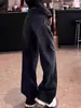 Jeans de Pierna Ancha Negros Estilo Americano con Perforaciones Calientes para Mujer Nueva Colección Primavera y Verano Tallas Grandes Chica Gordita Moda Pantalones de Plátano