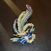 Estilo Nacional Nova Liga de Zinco Esmalte Strass Broche de Fênix Elegante Elegante Acessórios de Broche para Roupas Femininas