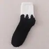 Calcetines de coral de terciopelo multicolor para mujer, engrosados, cálidos, con borde ondulado, para casa, dormir, antideslizantes, no sueltan pelusa, lindos calcetines de suelo para hombre