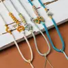 Cordão para Pingente de Oito Fios Totalmente Trançado à Mão, Corda de Colar com Pingente de Jade de Alta Qualidade, Corda Trançada com Bússola de Oito Tesouros em Ouro Fivela de Segurança