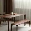 Banca de madera maciza importada de América del Norte, taburete, banco de comedor, color nogal, banco para cambiarse los zapatos, banco de mesa de comedor, banco largo, silla de comedor al pie de la cama
