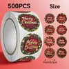 Rollo A500 de pegatinas navideñas, Pegatinas adhesivas para sellar regalos de Navidad, Pegatinas decorativas