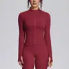 Nueva chaqueta ligera, transpirable, de secado rápido con cremallera, top de yoga, ropa deportiva para correr y fitness para mujer