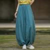 26 Pantalones Holgados de Lino y Algodón para Mujer, Moda Otoñal Nueva, de Ramio Lavado a la Arena, Estilo Vintage, de Farolillo, para Meditación y Tai Chi, Pantalones Largos