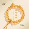 Pulseira de Cristal Amarelo Natural Torre 10mm Saco da Fortuna com Contas de Cristal Moda Feminina Roupas de Trabalho Pulseira da Fortuna