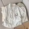 Conjunto de Pijama de Verano Rosa KT Nube de Algodón para Mujer, Manga Corta, Pantalones Cortos, Dibujos Animados Lindos, Dulce, Conjunto de Ropa para el Hogar, Se Puede Usar Afuera, Moderno